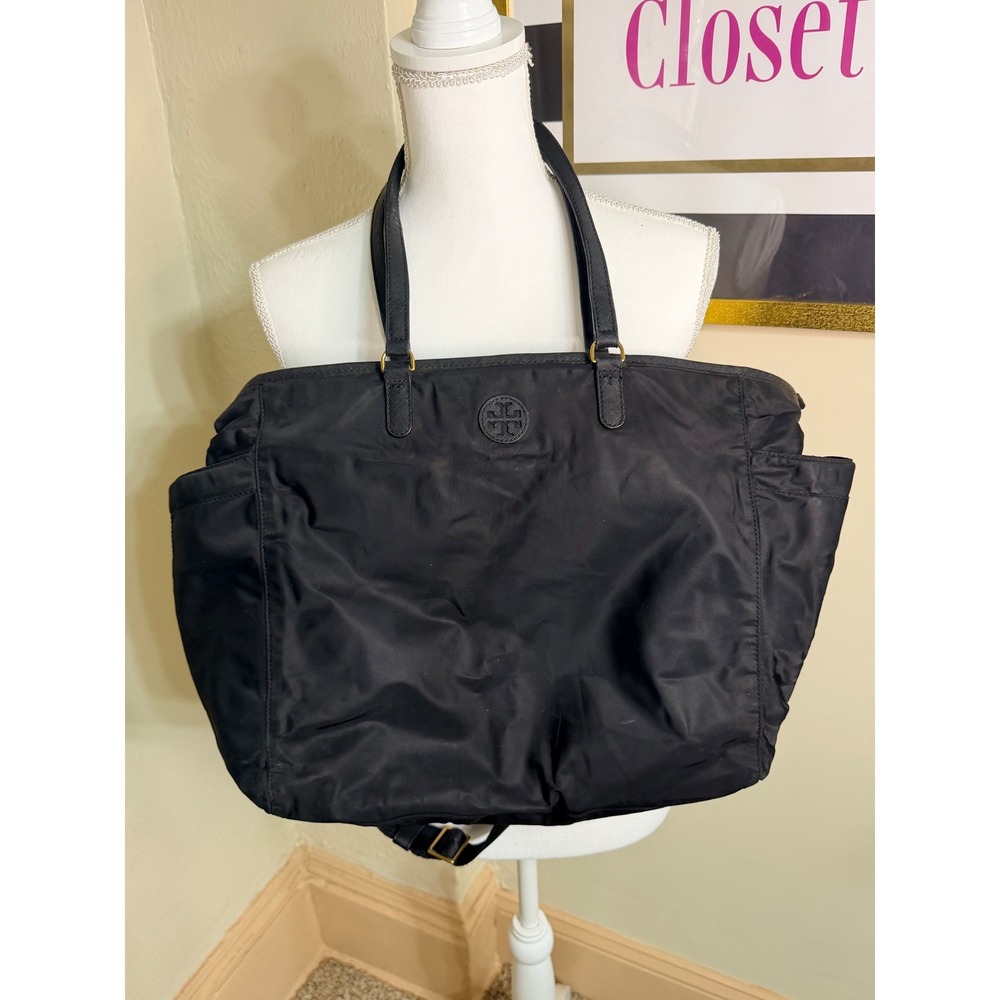 Tory Burch Scout Black Nylon Bag Tote Crossbody Travel Bag